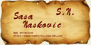 Saša Nasković vizit kartica